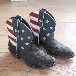 Roper women's American flag ankle cowboy boots - size 7.5